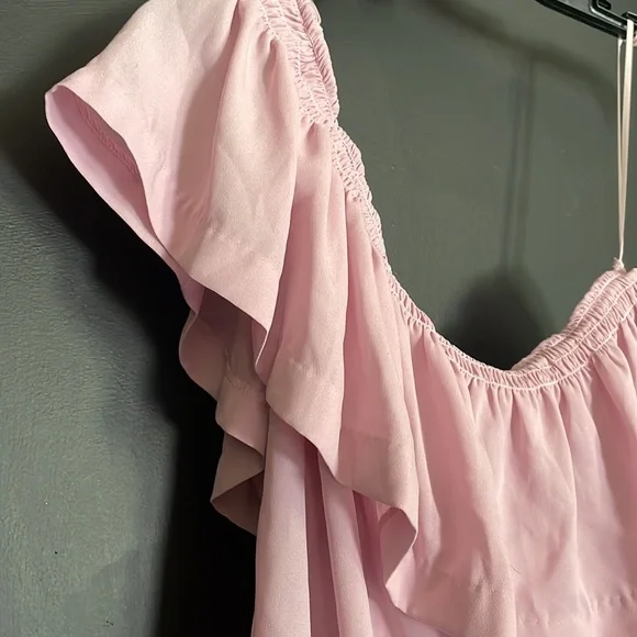 Pink Ruffled One-Shoulder Top - Picture 3 of 3